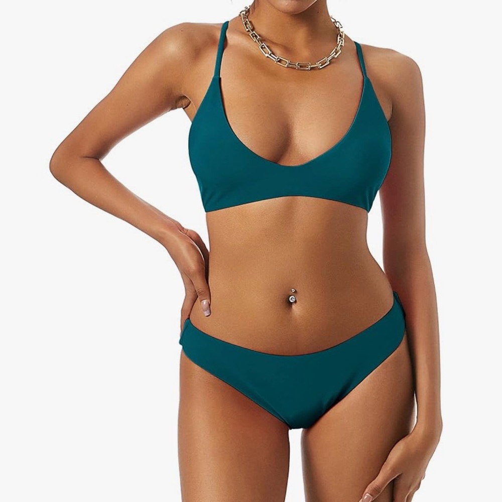 Teal Bikini Top - TOP ONLY
